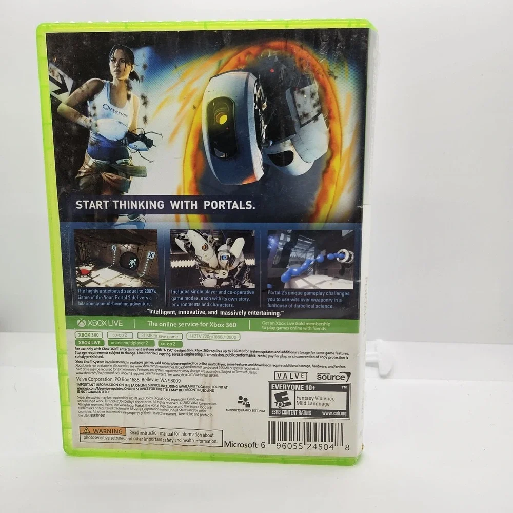 Portal 2 Xbox‎ 360 Platinum Hits Complete CIB Valve Puzzle Game